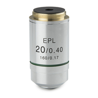 Euromex E-plan EPL 20x/0.40 objektív. 0.17 mm fedőlemez korrekcióval. Munkatávolság= 3.5 mm