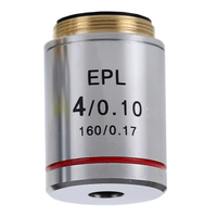 Euromex E-plan EPLi 4x/0.10 IOS végtelenre korrigált objektív. 0.17 mm fedőlemez korrekcióval. Munkatávolság=15.4 mm